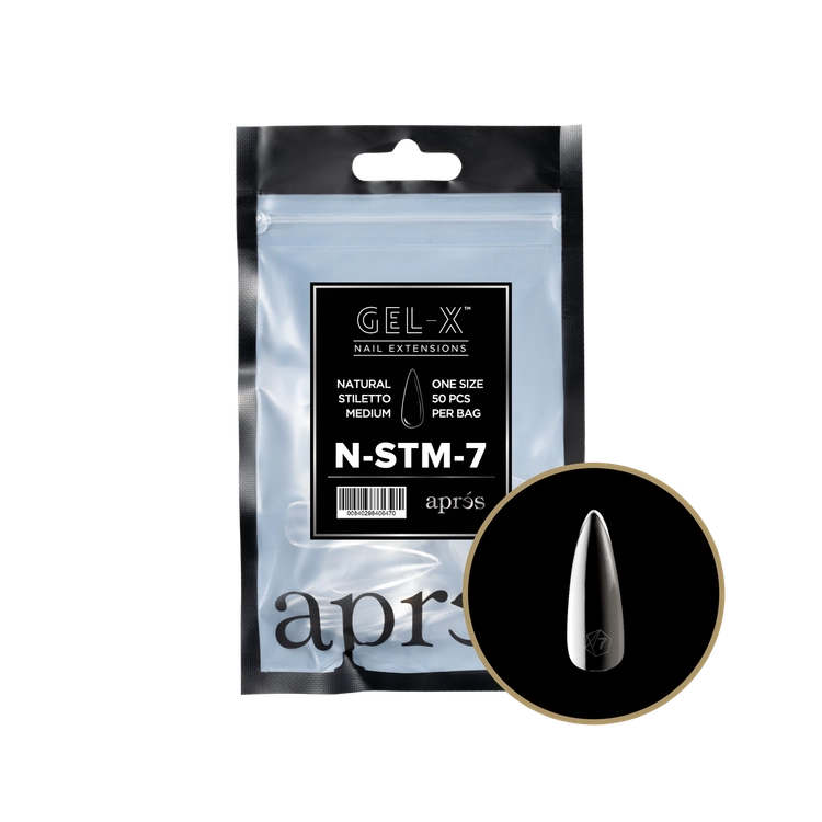 APRES - Gel-X Natural Stiletto Medium #7 Refill Bag