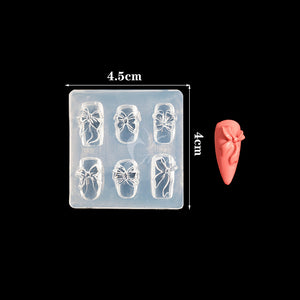 3D Nail Charm Mold 2 - Styled Bows by OTHER sold by DTK Nail Supply