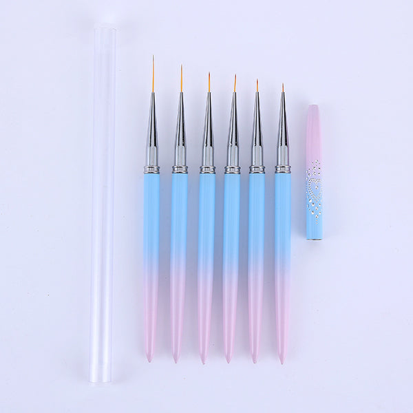 6Pcs/Set Nail Art Brush Gradient Blue by Nail Art Brush sold by DTK Nail Supply