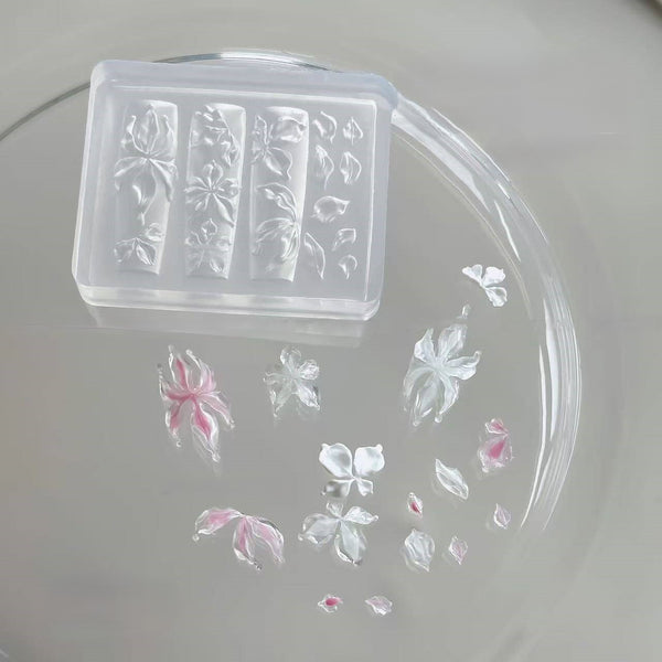 3D Nail Charm Mold 16 - Leaves & Flowers
