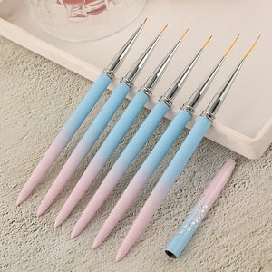6Pcs/Set Nail Art Brush Gradient Blue by Nail Art Brush sold by DTK Nail Supply