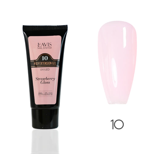 LAVIS 10 Strawberry Gloss - New Poly Extension Gel 15 UV/LED 30ml