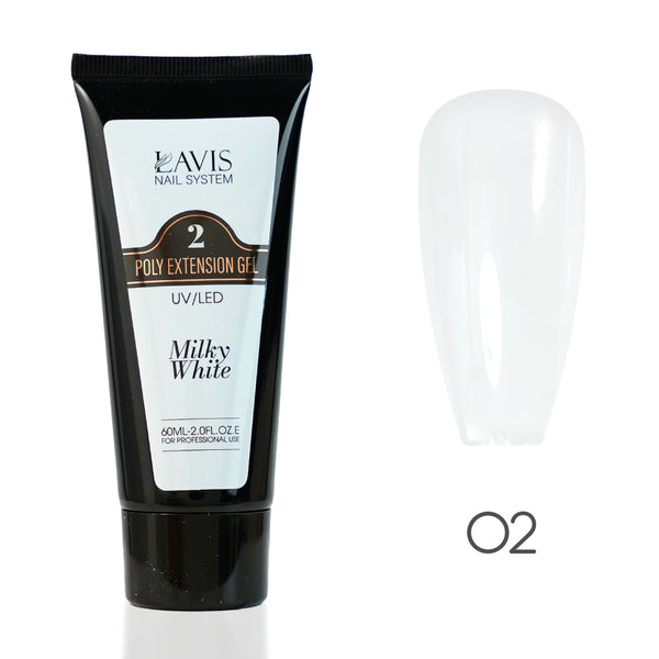 LAVIS 02 Milky White - New Poly Extension Gel UV/LED