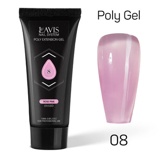LAVIS Poly Extension Gel 15ml - 08 - Rose Pink