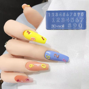 3D Nail Charm Mold 9 - Numbers