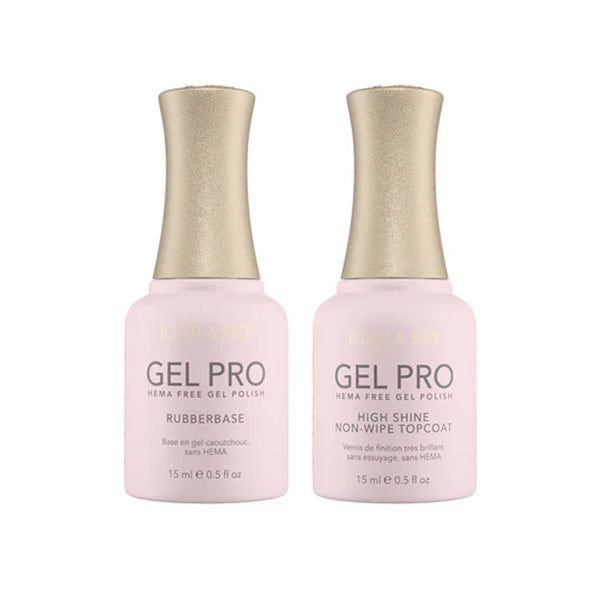 Kiara Sky Gel Pro Polish - HEMA-Free Rubber Base - High Shine Non-Wipe Top Coat