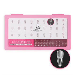 LDS - 11 Coffin Long Half Matte Nail Tips (Full Cover) (Box of 600PCS)