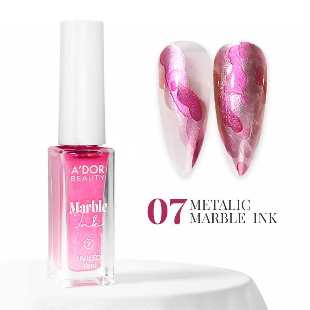 A'DOR Metallic Marble Ink - Set 12 Colors - DTK Nail Supply