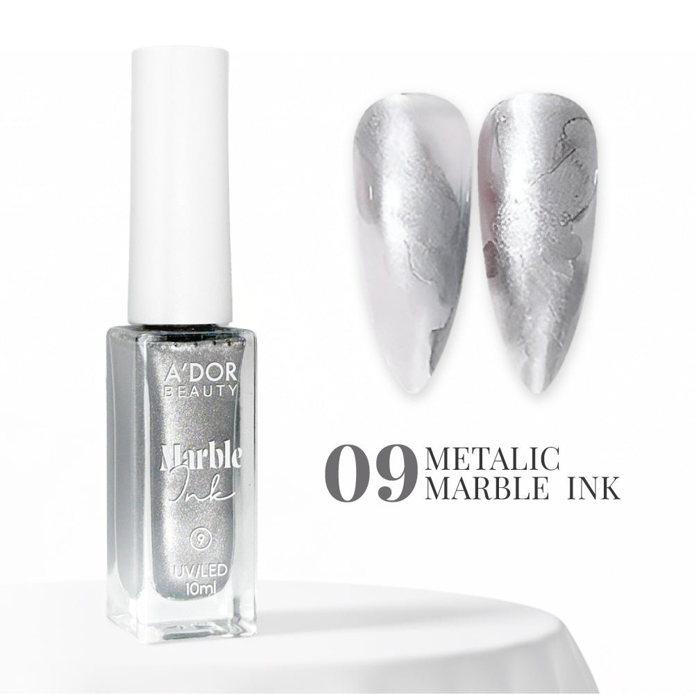 A'DOR Metallic Marble Ink - Set 12 Colors - DTK Nail Supply
