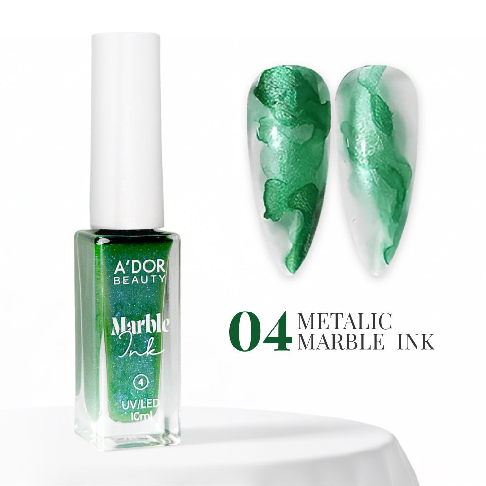 A'DOR Metallic Marble Ink - Set 12 Colors - DTK Nail Supply