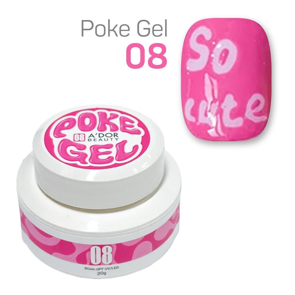 A'DOR Poke Gel 08 - Hot Pink - DTK Nail Supply