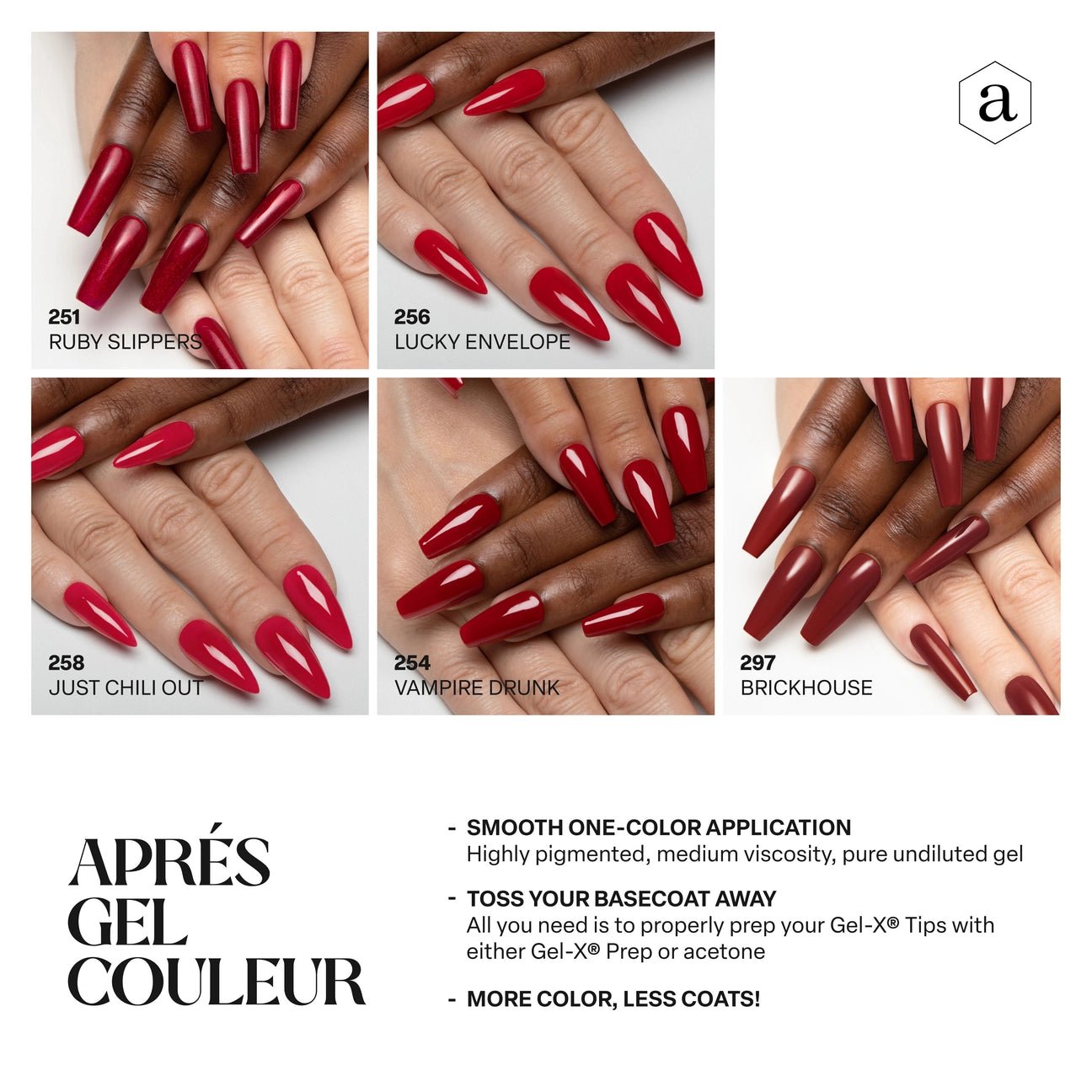 Apres Gel - All The Reds You'll Ever Need Bundle – Set of 5 - DTK Nail Supply