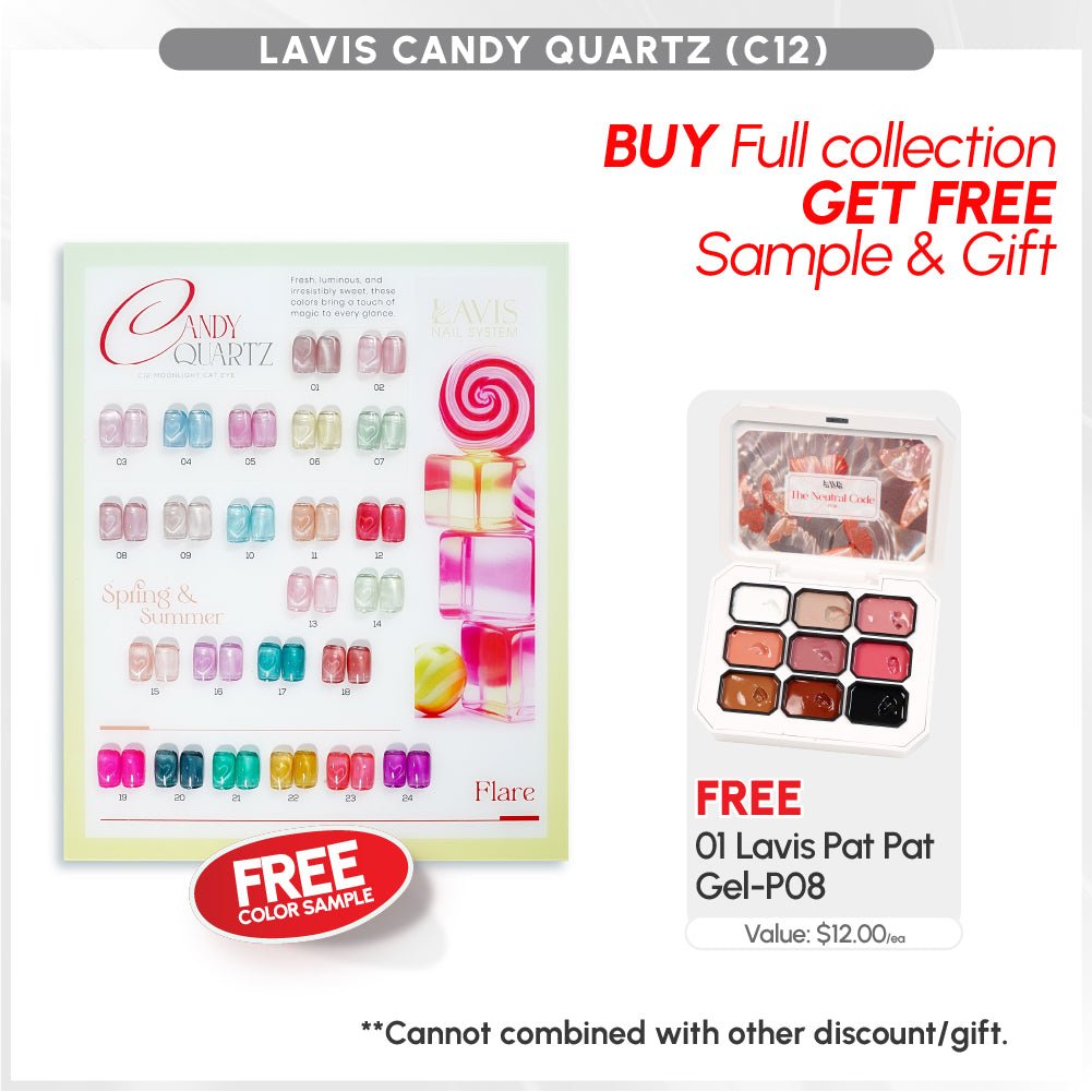 BUNDLE & SAVE: LAVIS Candy Quartz Cat Eye Collection C12 - DTK Nail Supply