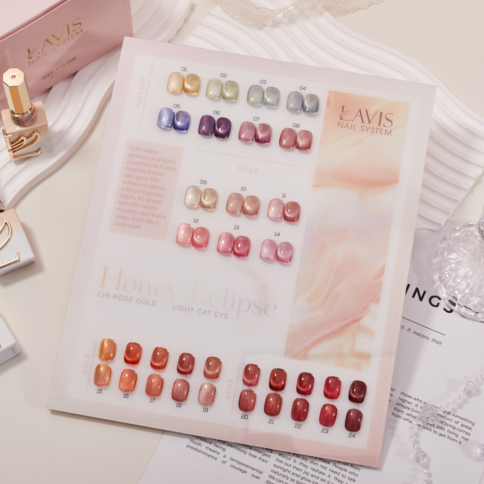 BUNDLE & SAVE: LAVIS Moon Light + Gold Light + Rose Gold Light Cat Eye Collections: C14, C15, C16 - DTK Nail Supply