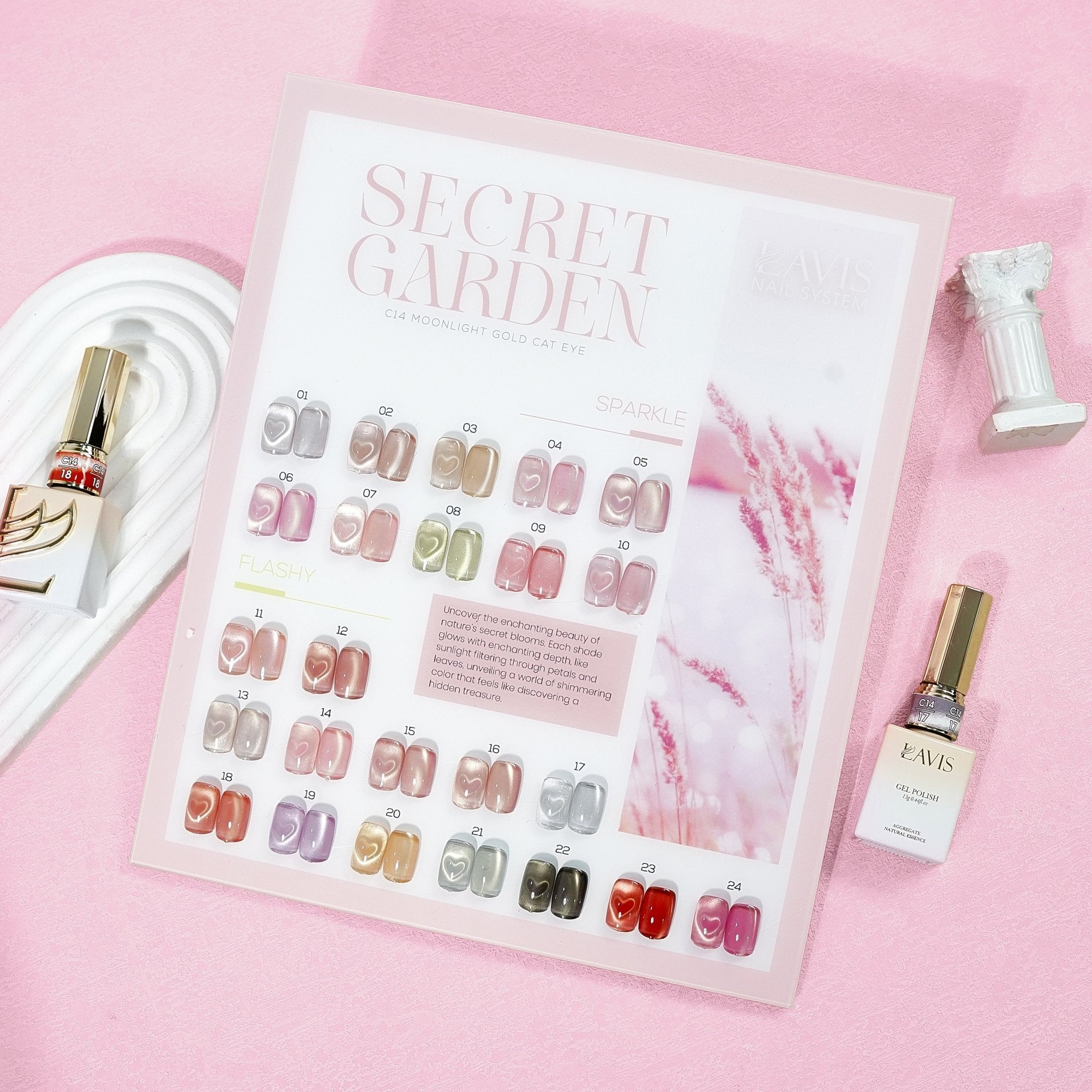 BUNDLE & SAVE: LAVIS Moon Light + Gold Light + Rose Gold Light Cat Eye Collections: C14, C15, C16 - DTK Nail Supply