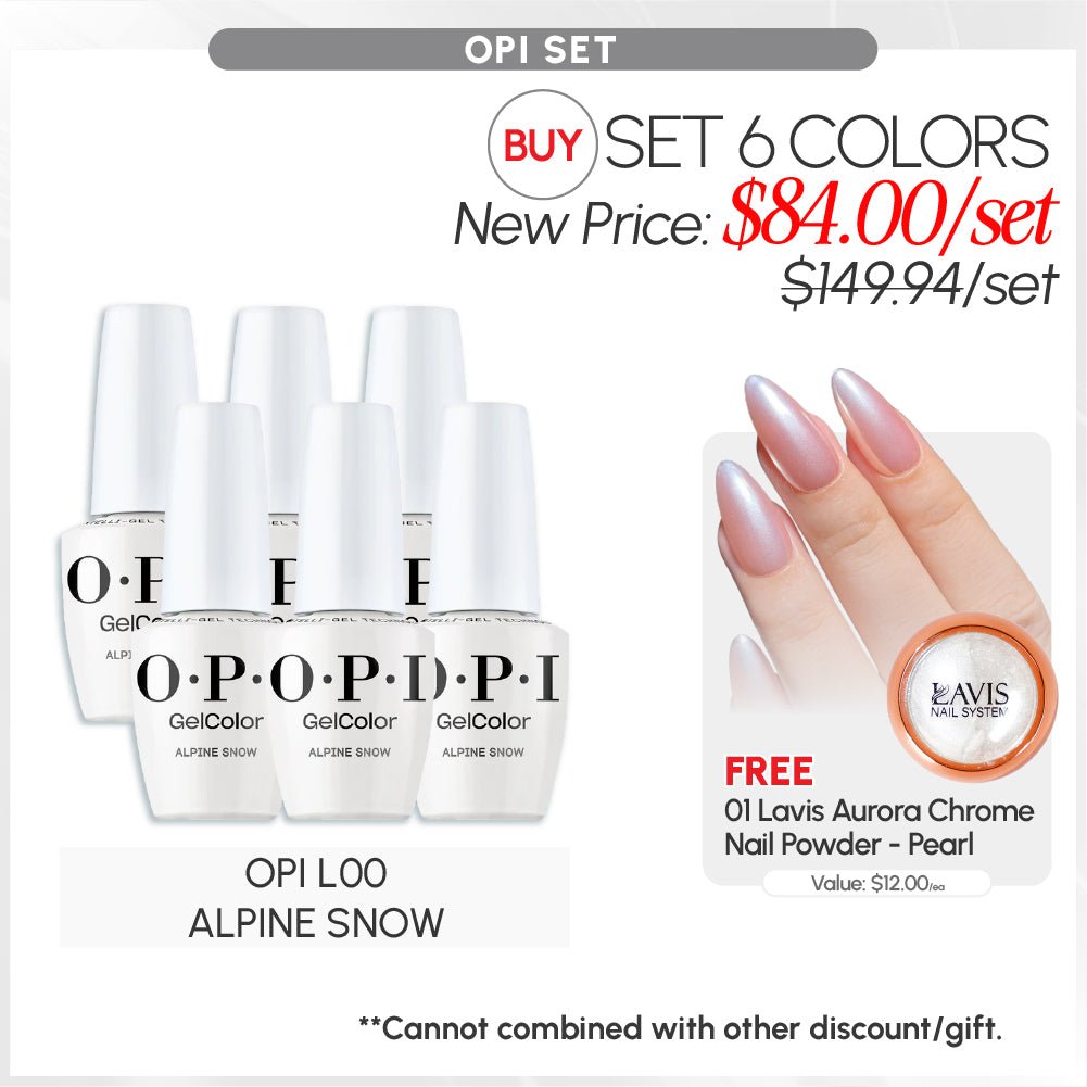 BUNDLE & SAVE: OPI Set 6 Colors, FREE 1 Chrome Powder - DTK Nail Supply