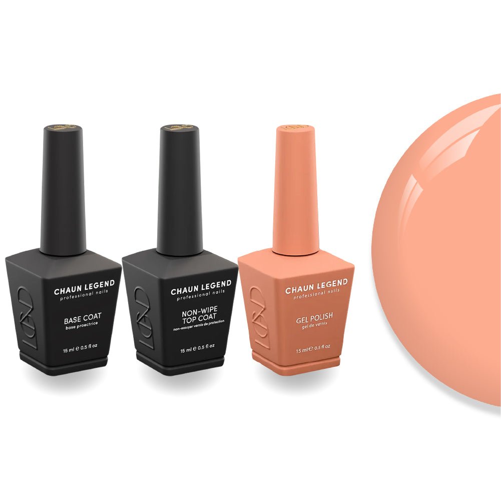 Chaun Legend Non - Wipe Top Coat - Base Coat Duo - LG5097 Peek - A - Nude - DTK Nail Supply