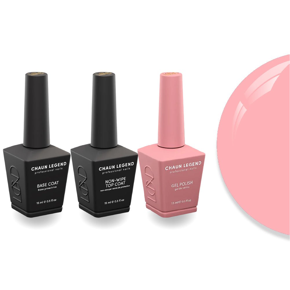 Chaun Legend Non - Wipe Top Coat - Base Coat Duo - LG5099 Hush Little Blush - DTK Nail Supply