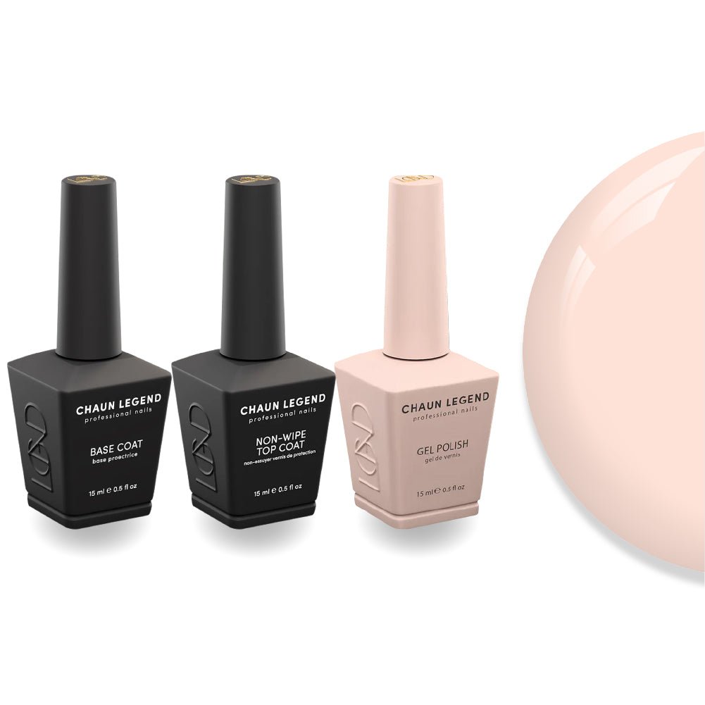 Chaun Legend Non - Wipe Top Coat - Base Coat Duo - LG5102 Beige Instinct - DTK Nail Supply