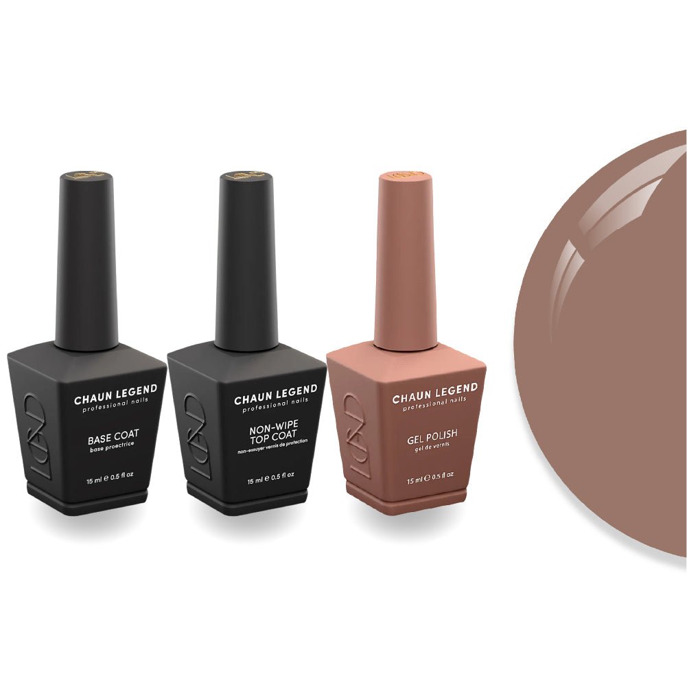 Chaun Legend Non - Wipe Top Coat - Base Coat Duo - LG5109 Crème De La Cocoa - DTK Nail Supply