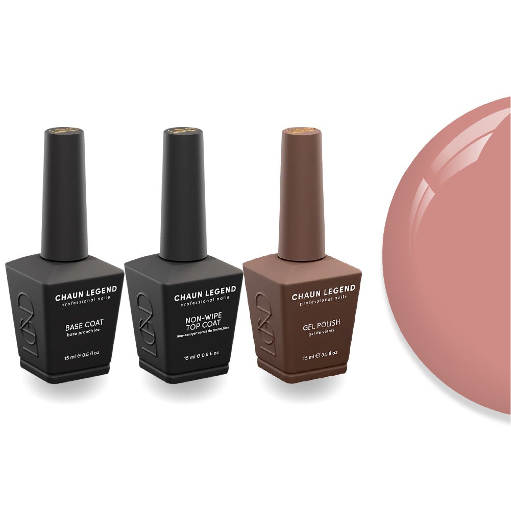 Chaun Legend Non - Wipe Top Coat - Base Coat Duo - LG5110 Toasted Buns - DTK Nail Supply