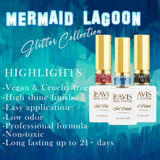 LAVIS MM10 - Gel Polish 0.5oz - Mermaid Lagoon Glitter Collection