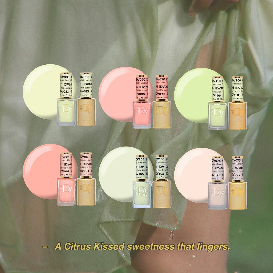 DIVA Part 3 - Set of 6 Gel & Lacquer Combos - Citrus Kissed Set - DTK Nail Supply