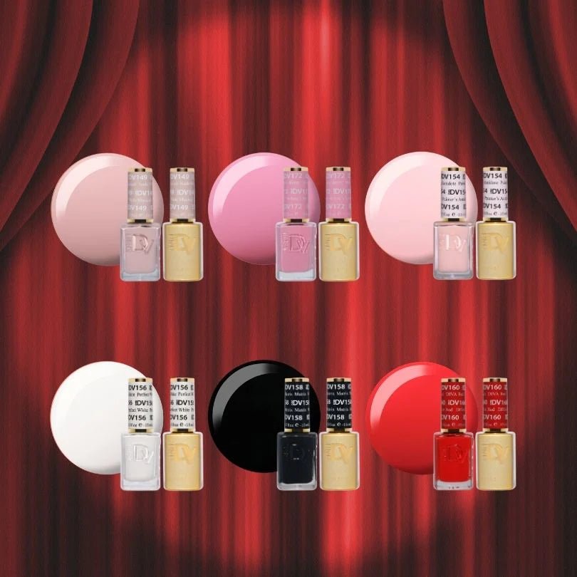 DND Diva Gel Nail Polish Duo - DND DV Part 5 - Set 6 Colors - Magnum Opus Set - DTK Nail Supply