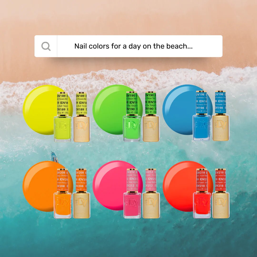 DND Diva Gel Nail Polish Duo - DND DV Part 6 - Set 6 Colors - Basic Beach Set - DTK Nail Supply