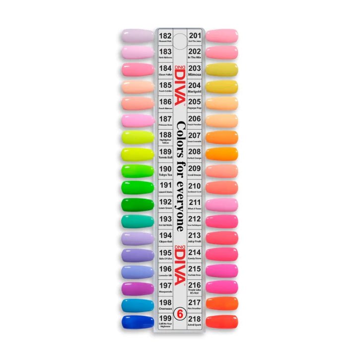 DND Diva Gel Nail Polish Duo - DND DV Part 6 - Set 6 Colors - Spring Blossom Set - DTK Nail Supply