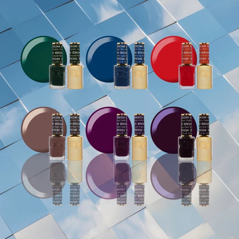 DND Diva Gel Nail Polish Duo - DND DV Part 7 - Set 6 Colors - On The Dark Side Set - DTK Nail Supply