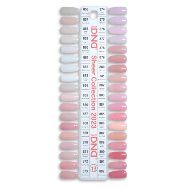 DND Part 13 - Set of 28 Gel & Lacquer Combos - Sheer Collection - DTK Nail Supply