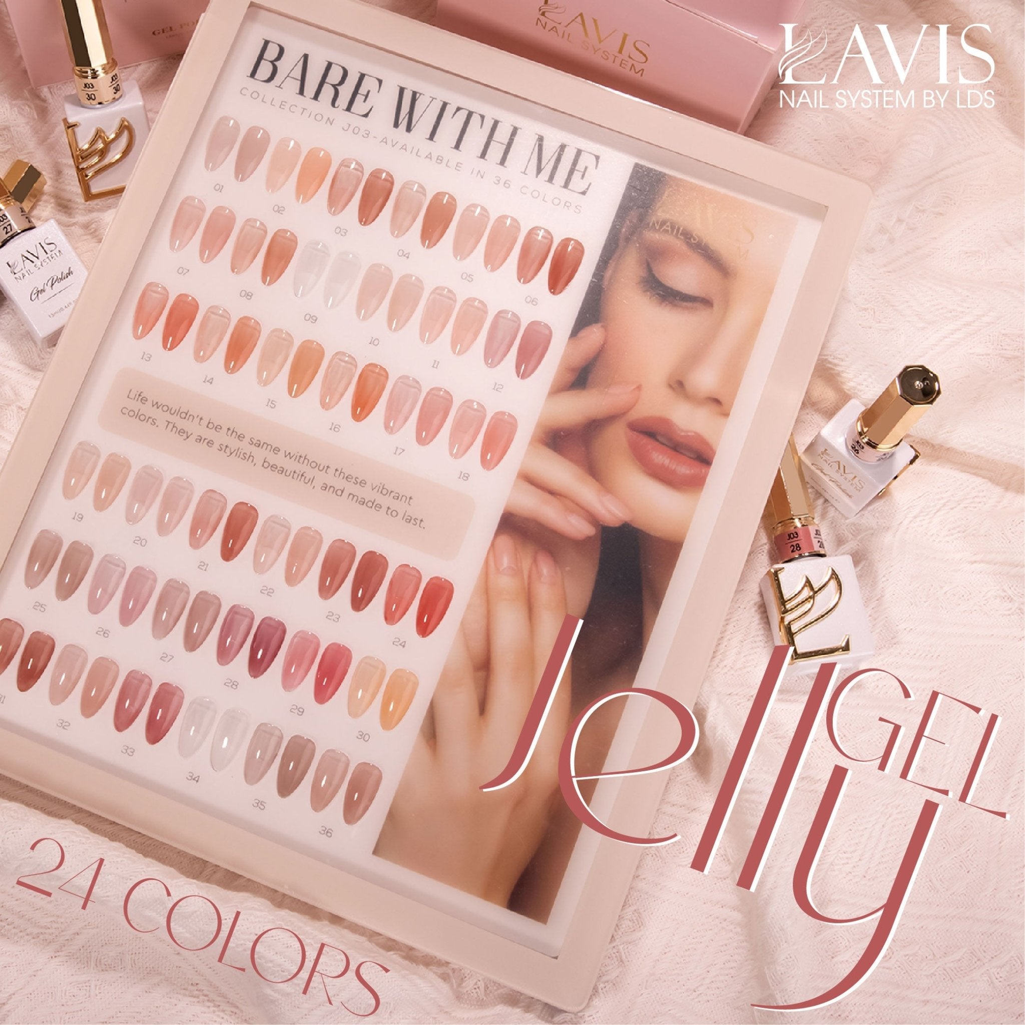 Jelly Gel Polish Colors - Lavis J03 - 34 - Bare With Me Collection - DTK Nail Supply