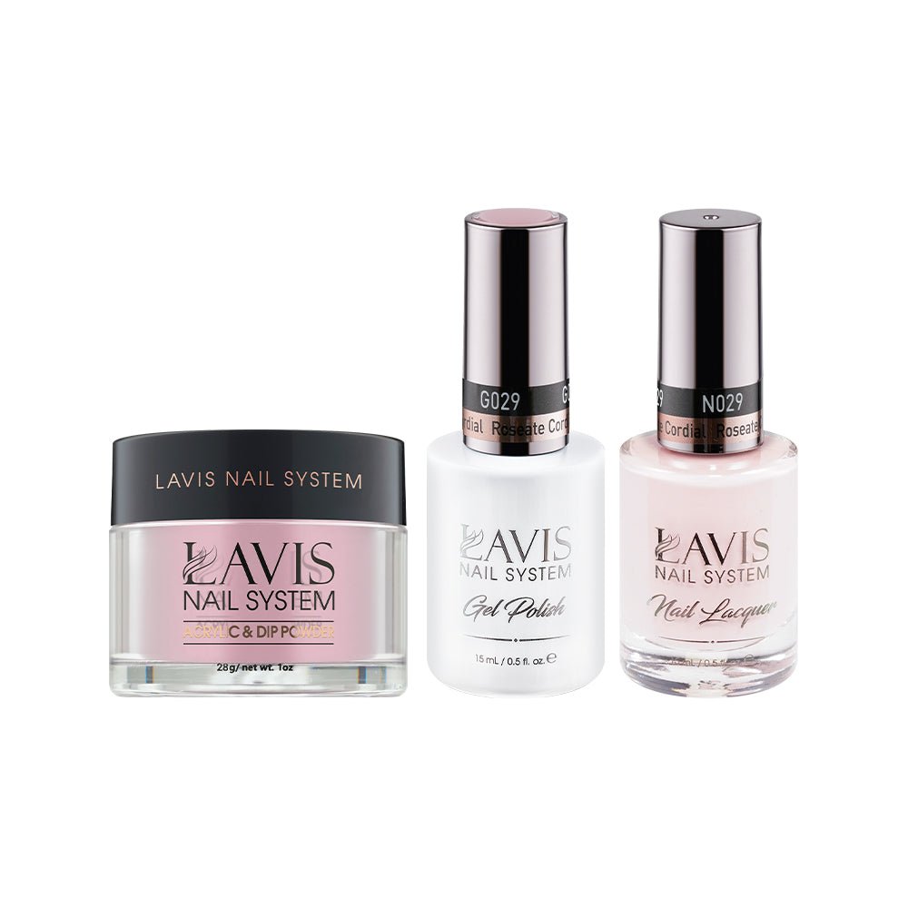 LAVIS 3 in 1 - 029 Roseate Cordial - Acrylic & Dip Powder, Gel & Lacquer - DTK Nail Supply