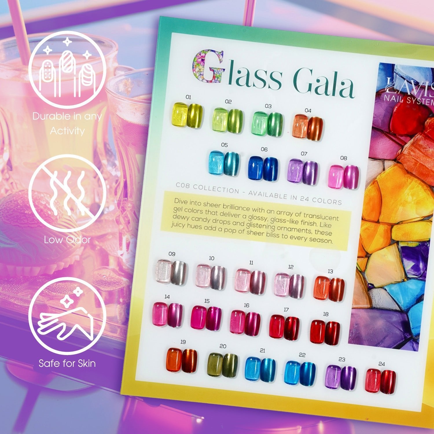 LAVIS C08 - 11 - Gel Polish 0.5 oz - Glass Gala Collection - DTK Nail Supply