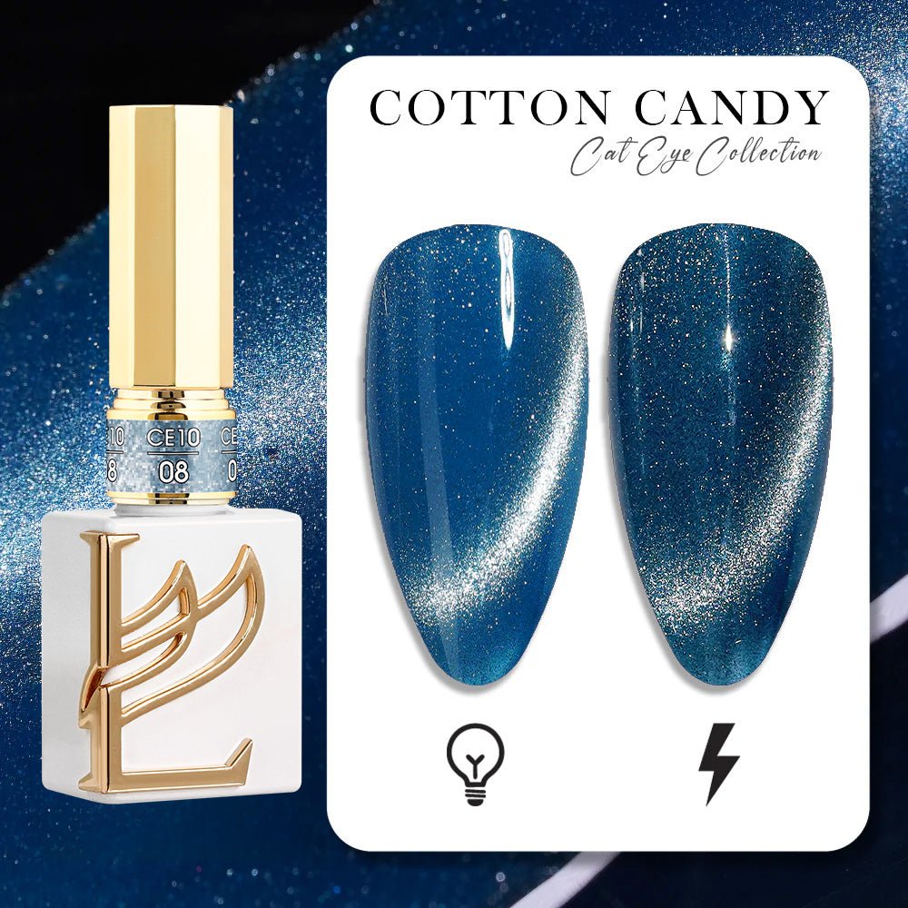 LAVIS Cat Eyes CE10 - Set 12 (Ver1) - Gel Polish 0.5 oz - Cotton Candy Collection - DTK Nail Supply