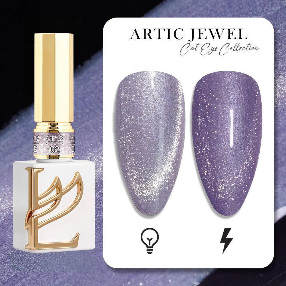 LAVIS Cat Eyes CE12 - 02 (Ver1) - Gel Polish 0.5 oz - Artic Jewel Collection - DTK Nail Supply