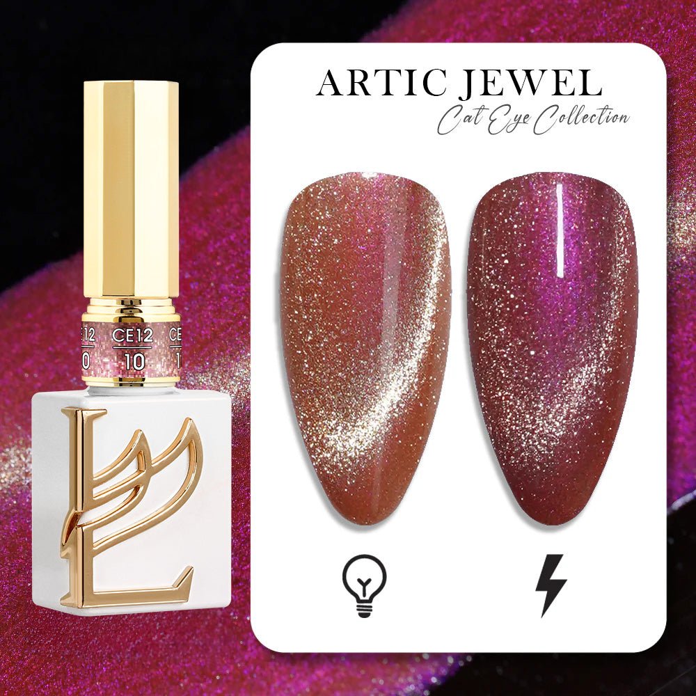 LAVIS Cat Eyes CE12 - 10 (Ver1) - Gel Polish 0.5 oz - Artic Jewel Collection - DTK Nail Supply