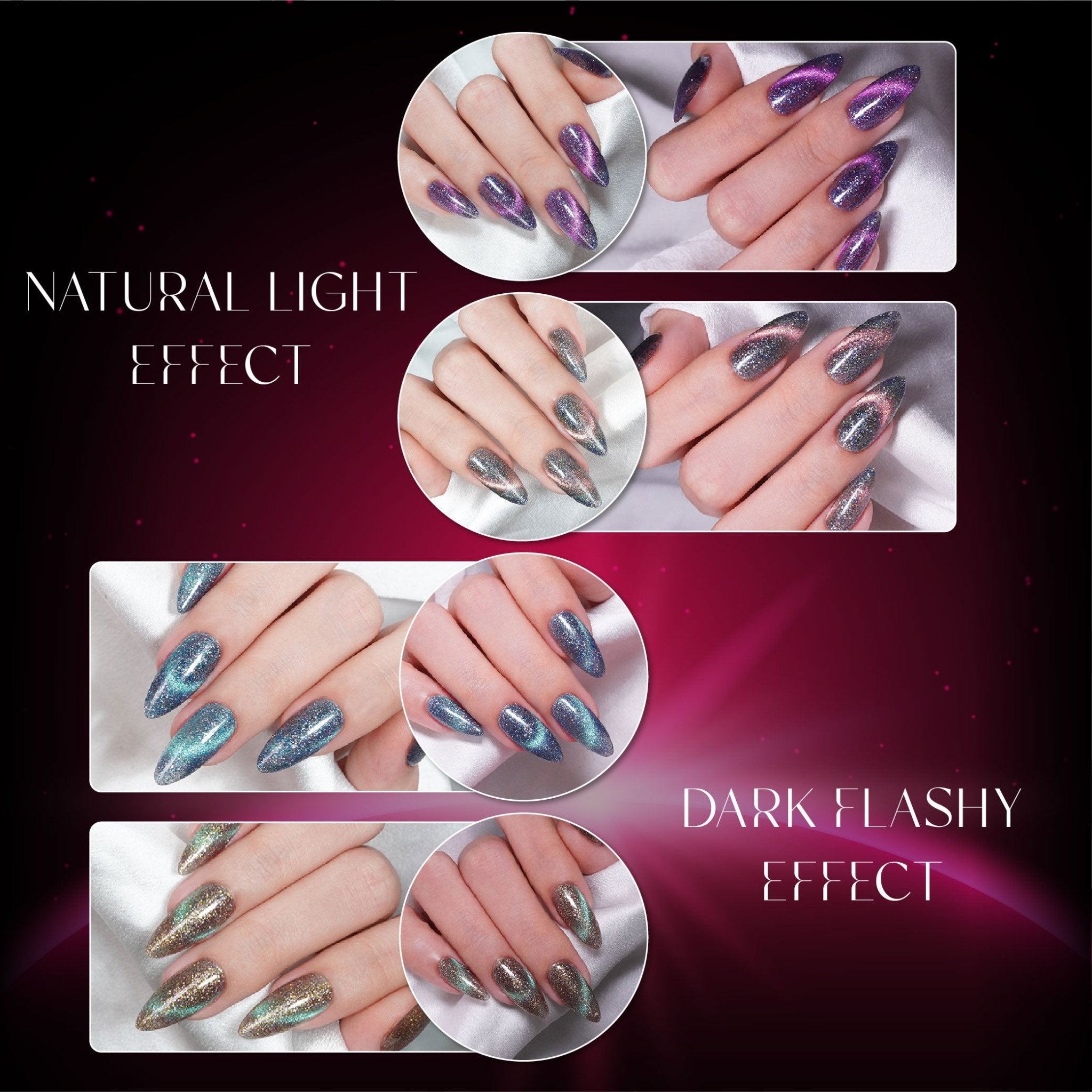 LAVIS Cat Eyes CE13 - Set 12 Colors - Gel Polish 0.5 oz - Luminous Sky Collection - DTK Nail Supply