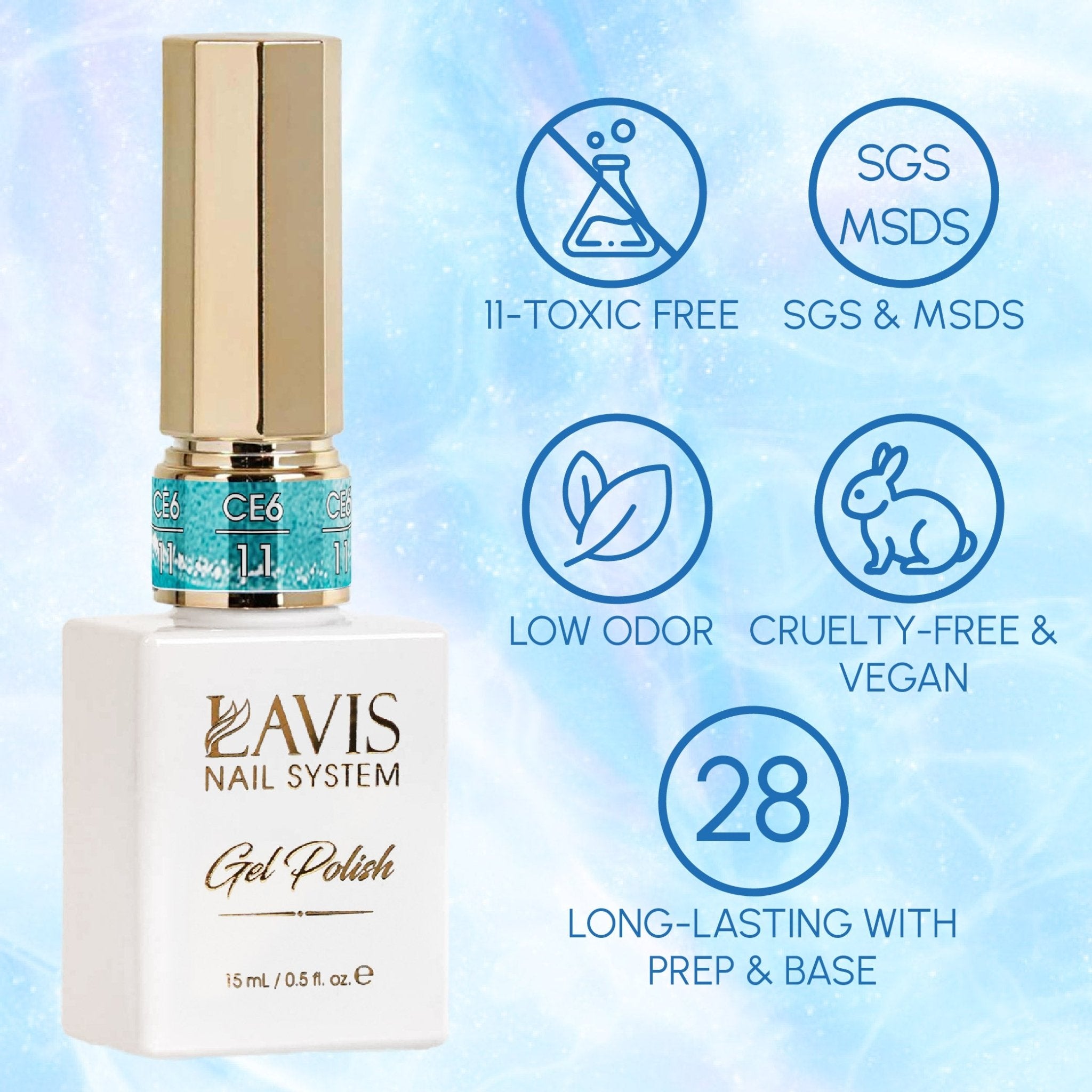 LAVIS Cat Eyes CE6 - 12 (Ver2) - Gel Polish 0.5 oz - Prism Pop Collection - DTK Nail Supply