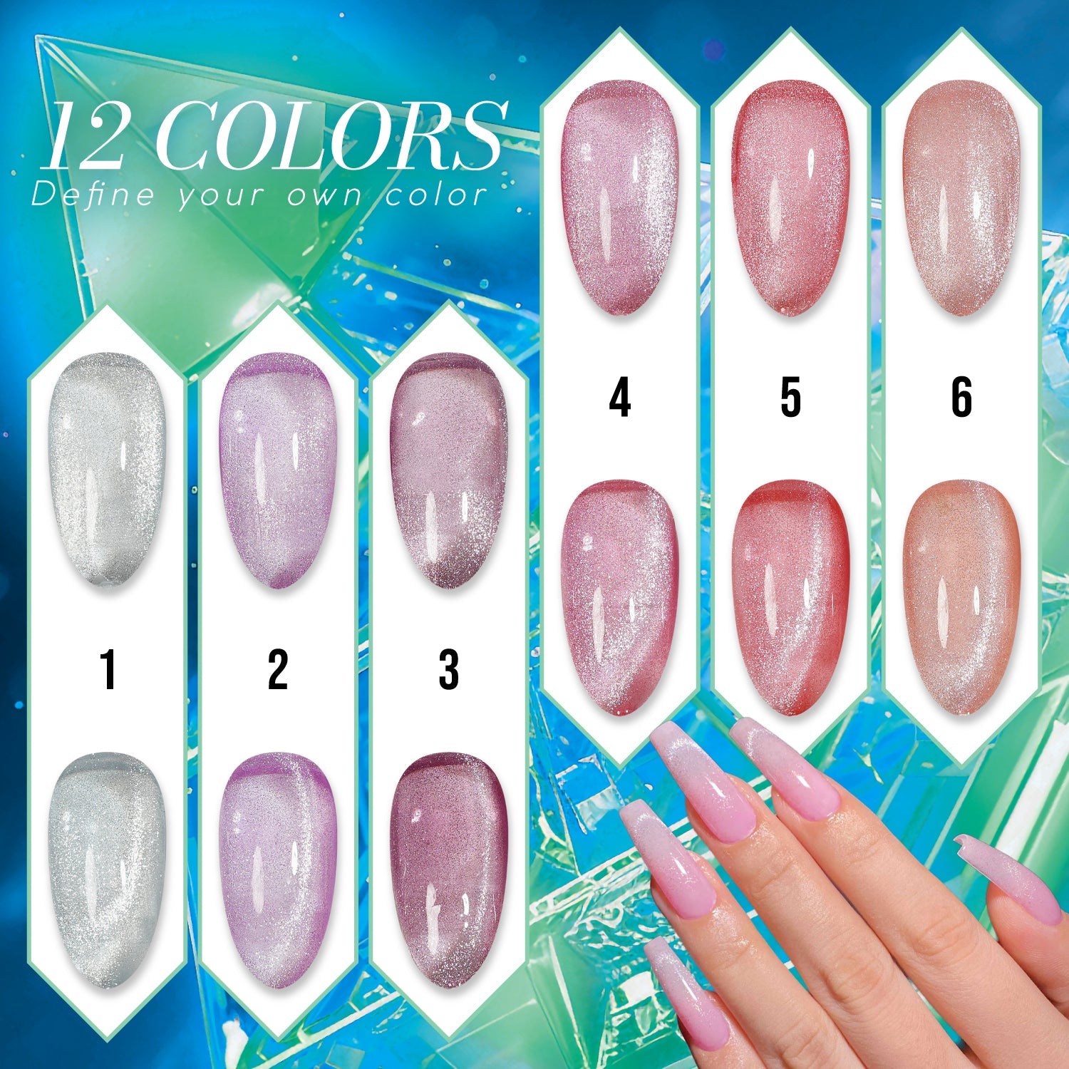 LAVIS Cat Eyes CE6 - 12 (Ver2) - Gel Polish 0.5 oz - Prism Pop Collection - DTK Nail Supply