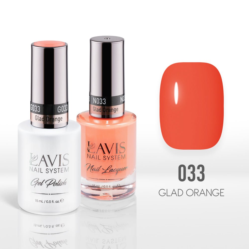 Lavis Gel Nail Polish Duo - 033 Glad Orange - DTK Nail Supply