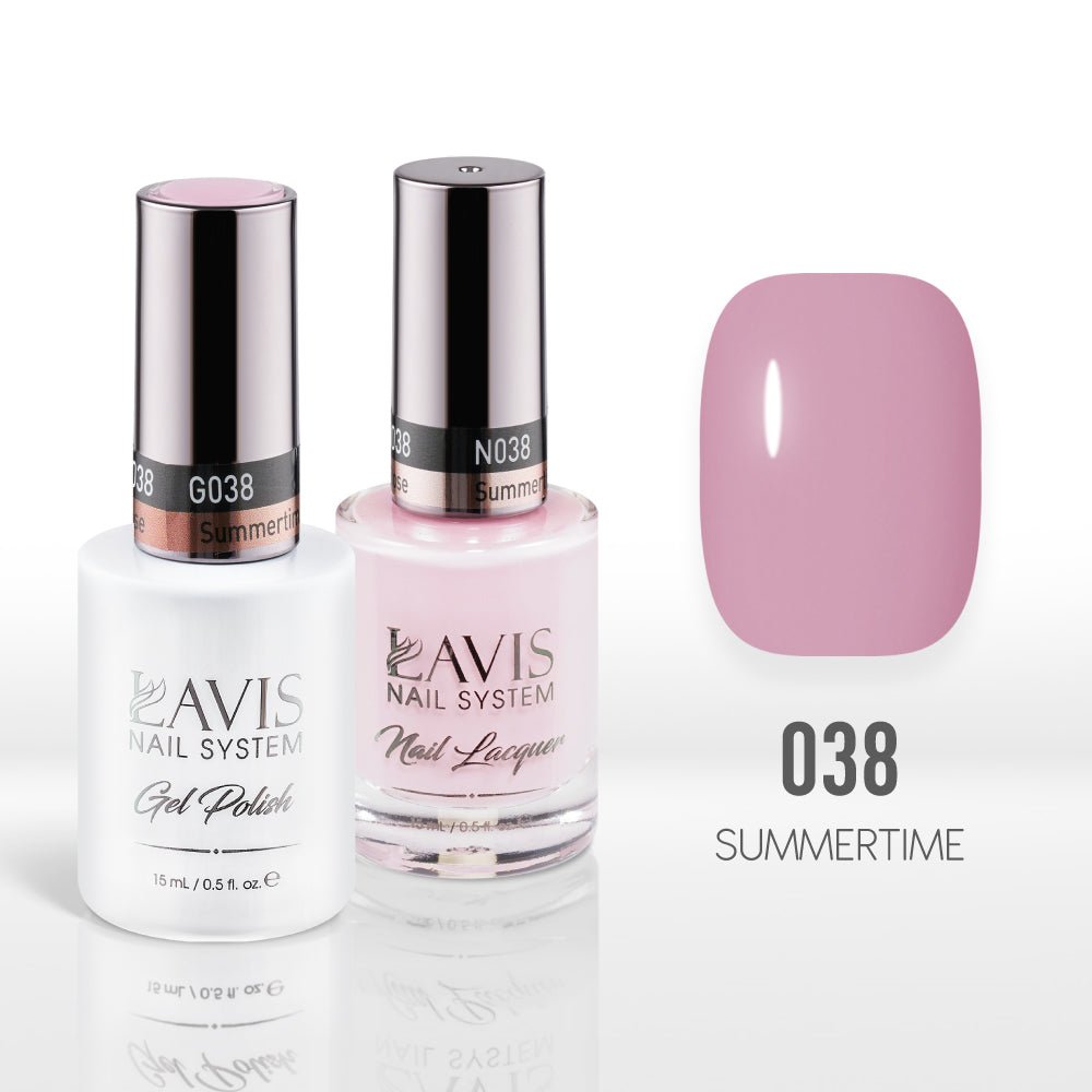 Lavis Gel Nail Polish Duo - 038 Summertime Rose - DTK Nail Supply