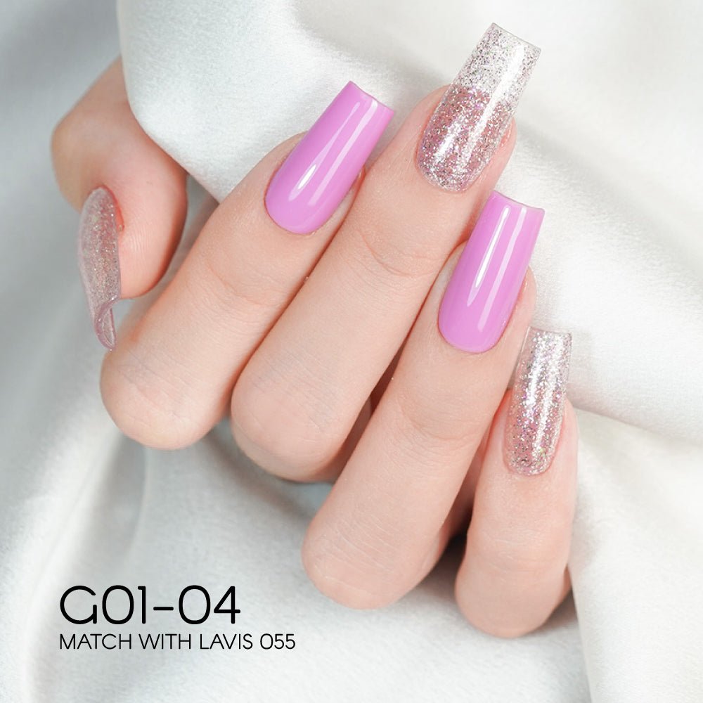 LAVIS Glitter G01 - 04 - Gel Polish 0.5 oz - Galaxy Collection - DTK Nail Supply