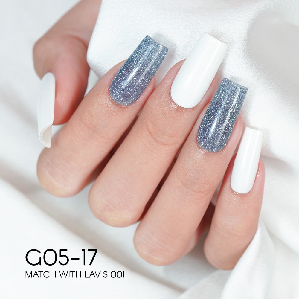 LAVIS Glitter G05 - Set 24 - Gel Polish 0.5oz - Champagne Toast Glitter Collection - DTK Nail Supply