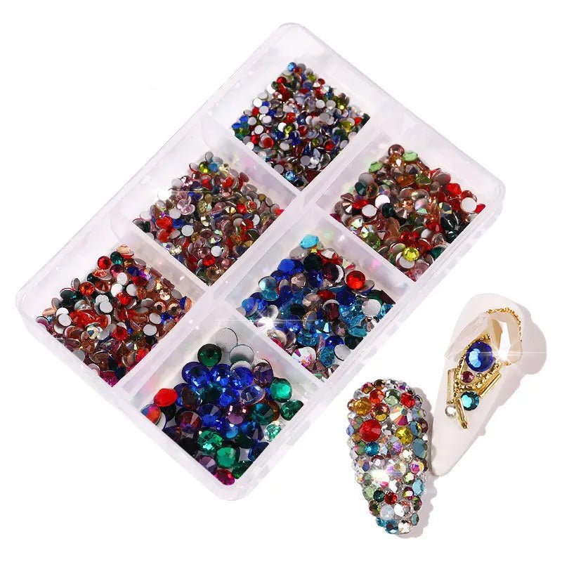 Mixed Size Flatback Diamond Glass Rhinestones SZ05 - Mix Colors - DTK Nail Supply