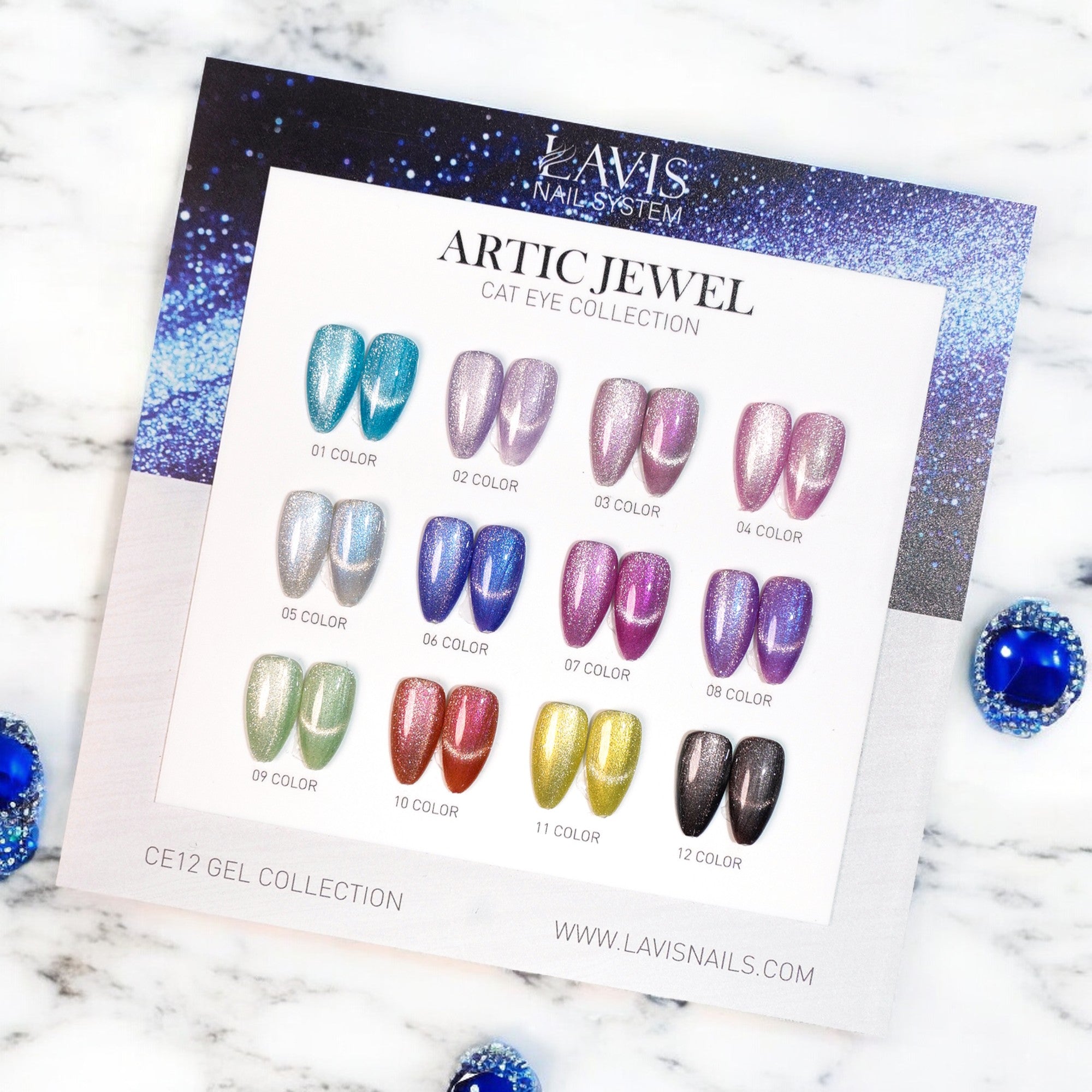 (Sample) LAVIS Cat Eyes CE12 - Gel Polish 0.5 oz - Artic Jewel Collection - DTK Nail Supply