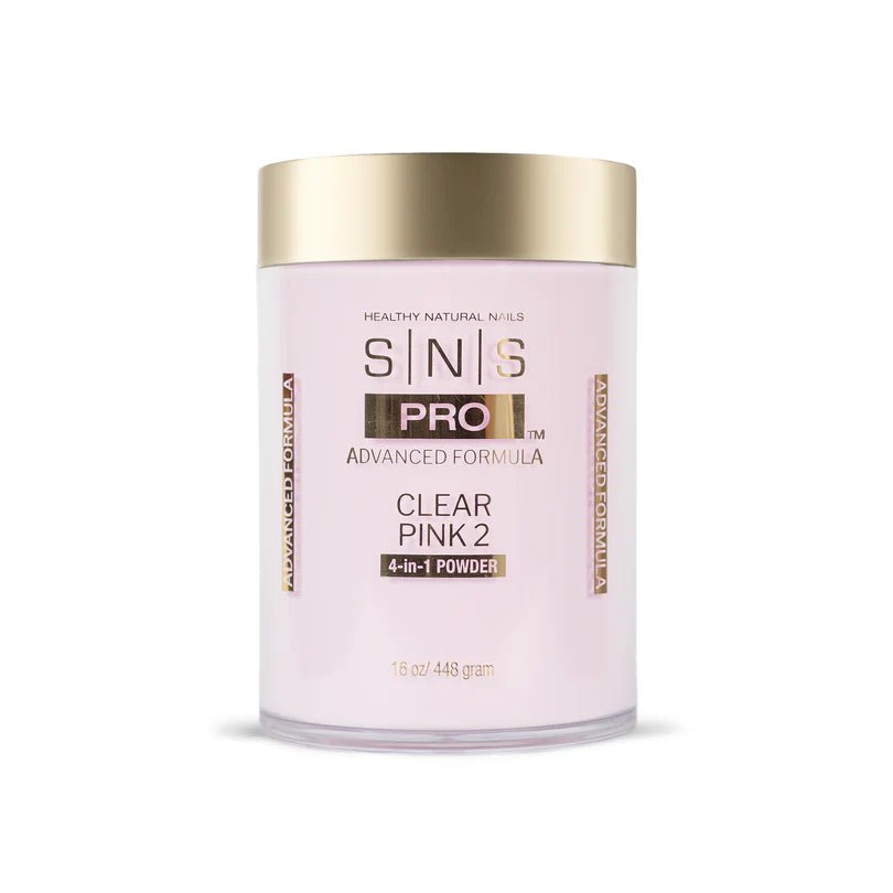 SNS 4 - in - 1 Pink & White Powder 16oz - Clear Pink 2 - DTK Nail Supply