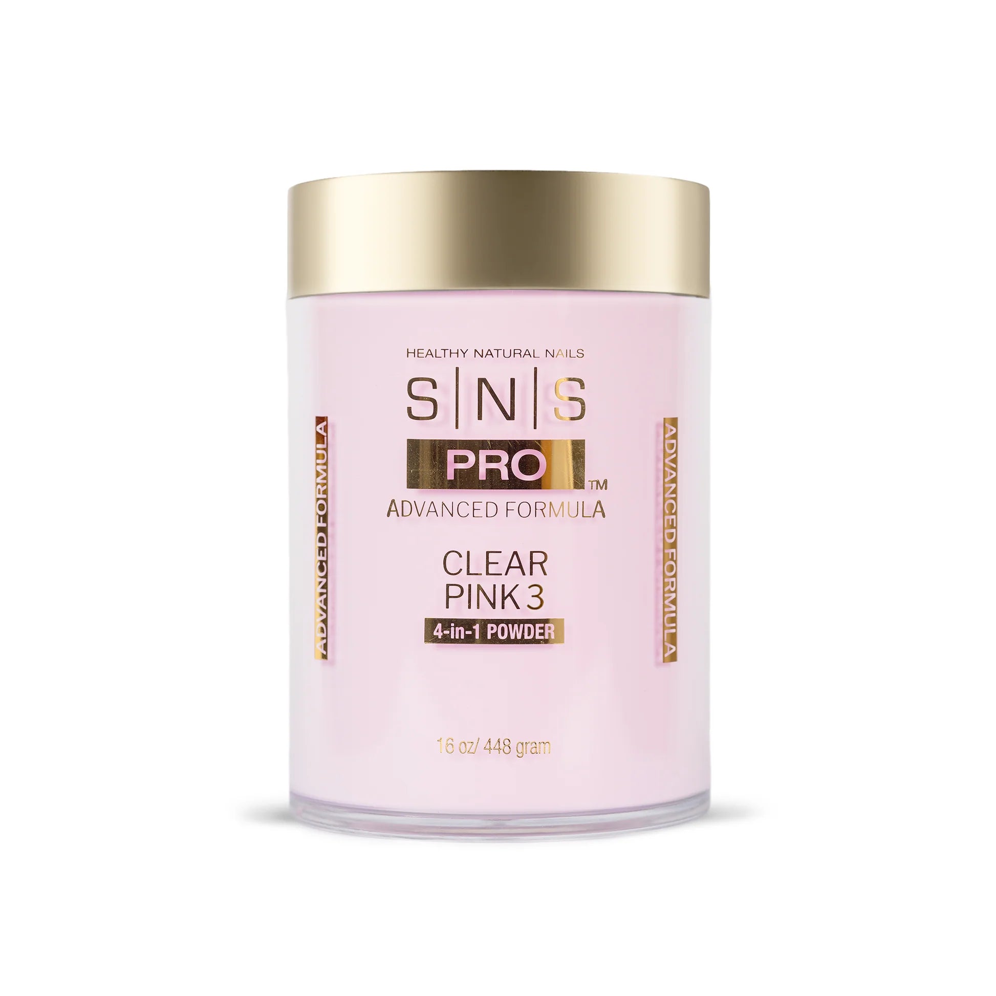 SNS 4 - in - 1 Pink & White Powder 16oz - Clear Pink 3 - DTK Nail Supply