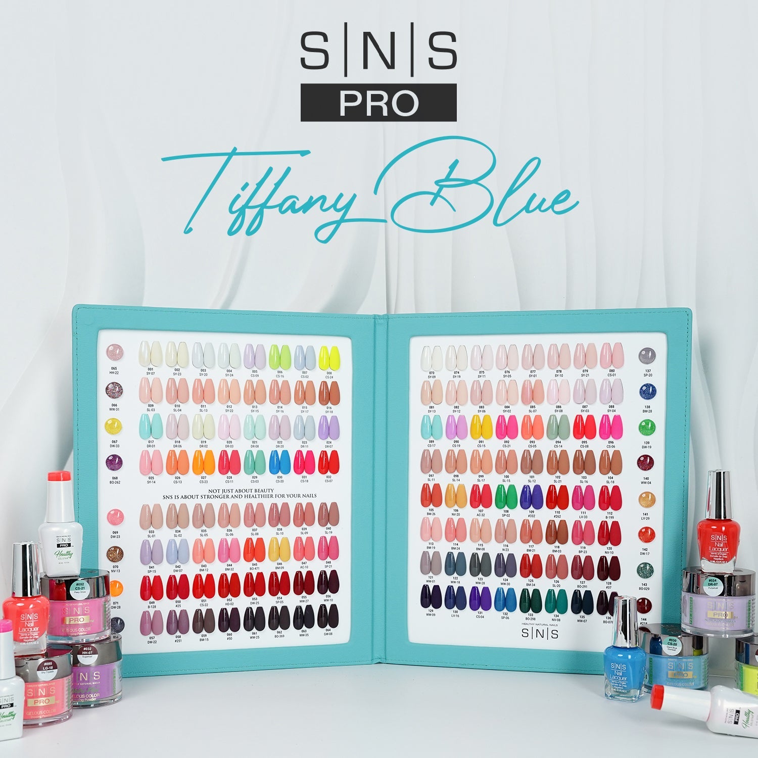 SNS Pro Dipping & Acrylic Powder - Set 144 Colors - Tiffany Blue Collection - DTK Nail Supply